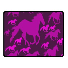 Pink Horses Horse Animals Pattern Colorful Colors Double Sided Fleece Blanket (small)  by Simbadda