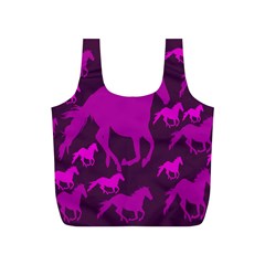 Pink Horses Horse Animals Pattern Colorful Colors Full Print Recycle Bags (s)  by Simbadda