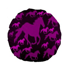 Pink Horses Horse Animals Pattern Colorful Colors Standard 15  Premium Flano Round Cushions by Simbadda