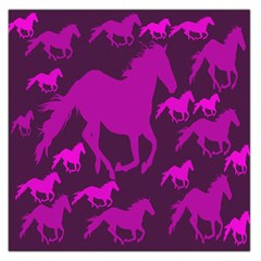 Pink Horses Horse Animals Pattern Colorful Colors Large Satin Scarf (square) by Simbadda