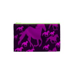 Pink Horses Horse Animals Pattern Colorful Colors Cosmetic Bag (xs) by Simbadda