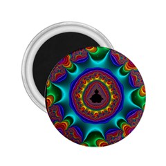 3d Glass Frame With Kaleidoscopic Color Fractal Imag 2 25  Magnets by Simbadda