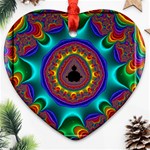 3d Glass Frame With Kaleidoscopic Color Fractal Imag Ornament (Heart) Front