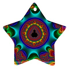 3d Glass Frame With Kaleidoscopic Color Fractal Imag Ornament (star) by Simbadda