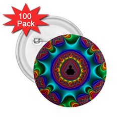 3d Glass Frame With Kaleidoscopic Color Fractal Imag 2 25  Buttons (100 Pack)  by Simbadda