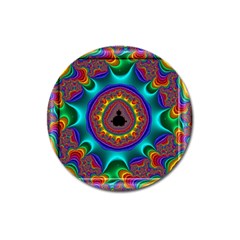 3d Glass Frame With Kaleidoscopic Color Fractal Imag Magnet 3  (round) by Simbadda