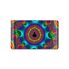 3d Glass Frame With Kaleidoscopic Color Fractal Imag Magnet (name Card) by Simbadda