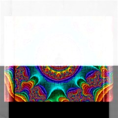 3d Glass Frame With Kaleidoscopic Color Fractal Imag Rectangular Jigsaw Puzzl by Simbadda