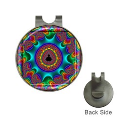 3d Glass Frame With Kaleidoscopic Color Fractal Imag Hat Clips With Golf Markers by Simbadda