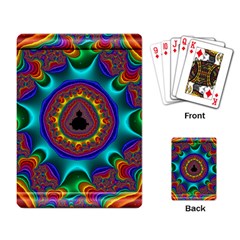 3d Glass Frame With Kaleidoscopic Color Fractal Imag Playing Card by Simbadda