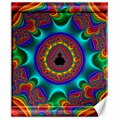 3d Glass Frame With Kaleidoscopic Color Fractal Imag Canvas 8  X 10  by Simbadda