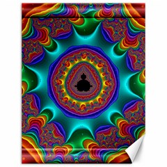 3d Glass Frame With Kaleidoscopic Color Fractal Imag Canvas 12  X 16   by Simbadda