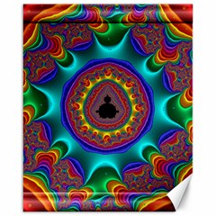 3d Glass Frame With Kaleidoscopic Color Fractal Imag Canvas 16  X 20   by Simbadda