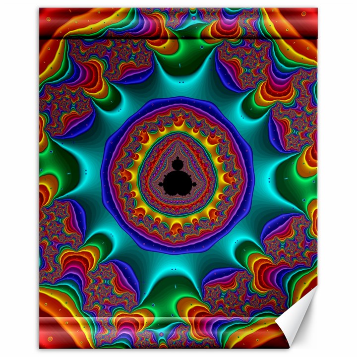 3d Glass Frame With Kaleidoscopic Color Fractal Imag Canvas 16  x 20  