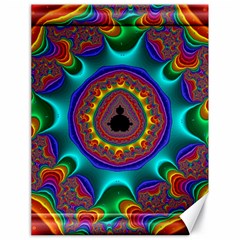 3d Glass Frame With Kaleidoscopic Color Fractal Imag Canvas 18  X 24   by Simbadda