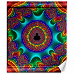 3d Glass Frame With Kaleidoscopic Color Fractal Imag Canvas 20  X 24   by Simbadda