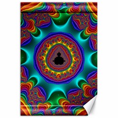 3d Glass Frame With Kaleidoscopic Color Fractal Imag Canvas 20  X 30   by Simbadda