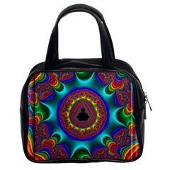 3d Glass Frame With Kaleidoscopic Color Fractal Imag Classic Handbags (2 Sides) by Simbadda