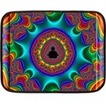 3d Glass Frame With Kaleidoscopic Color Fractal Imag Fleece Blanket (Mini) 35 x27  Blanket