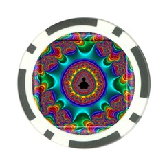 3d Glass Frame With Kaleidoscopic Color Fractal Imag Poker Chip Card Guard (10 Pack) by Simbadda