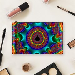 3d Glass Frame With Kaleidoscopic Color Fractal Imag Cosmetic Bag (medium)  by Simbadda