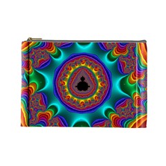 3d Glass Frame With Kaleidoscopic Color Fractal Imag Cosmetic Bag (large)  by Simbadda