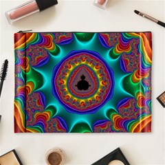 3d Glass Frame With Kaleidoscopic Color Fractal Imag Cosmetic Bag (xl) by Simbadda