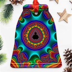 3d Glass Frame With Kaleidoscopic Color Fractal Imag Bell Ornament (two Sides) by Simbadda