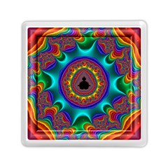 3d Glass Frame With Kaleidoscopic Color Fractal Imag Memory Card Reader (square)  by Simbadda