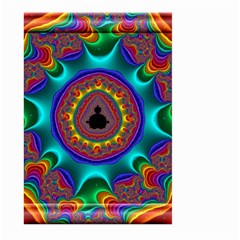 3d Glass Frame With Kaleidoscopic Color Fractal Imag Large Garden Flag (two Sides) by Simbadda