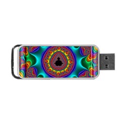 3d Glass Frame With Kaleidoscopic Color Fractal Imag Portable Usb Flash (two Sides) by Simbadda