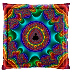 3d Glass Frame With Kaleidoscopic Color Fractal Imag Standard Flano Cushion Case (one Side) by Simbadda