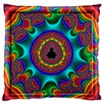 3d Glass Frame With Kaleidoscopic Color Fractal Imag Large Flano Cushion Case (One Side) Front