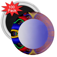 Texture Circle Fractal Frame 3  Magnets (100 Pack) by Simbadda