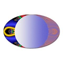 Texture Circle Fractal Frame Oval Magnet by Simbadda