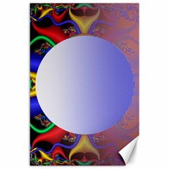 Texture Circle Fractal Frame Canvas 24  X 36  by Simbadda