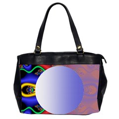 Texture Circle Fractal Frame Office Handbags (2 Sides)  by Simbadda