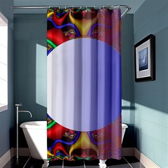 Texture Circle Fractal Frame Shower Curtain 36  X 72  (stall)  by Simbadda