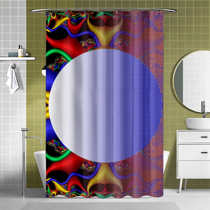 Texture Circle Fractal Frame Shower Curtain 48  x 72  (Small) 