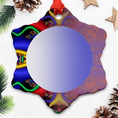 Texture Circle Fractal Frame Snowflake Ornament (two Sides) by Simbadda