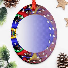 Texture Circle Fractal Frame Oval Filigree Ornament (two Sides) by Simbadda