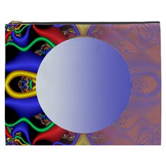 Texture Circle Fractal Frame Cosmetic Bag (xxxl)  by Simbadda