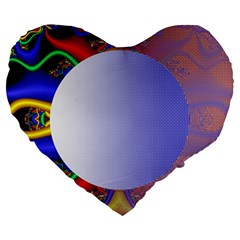 Texture Circle Fractal Frame Large 19  Premium Heart Shape Cushions