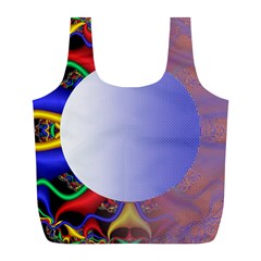 Texture Circle Fractal Frame Full Print Recycle Bags (l)  by Simbadda