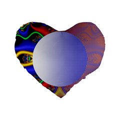 Texture Circle Fractal Frame Standard 16  Premium Flano Heart Shape Cushions by Simbadda