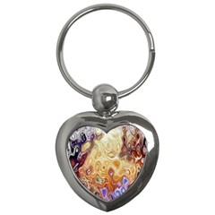 Space Abstraction Background Digital Computer Graphic Key Chains (heart)  by Simbadda