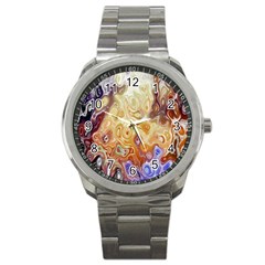 Space Abstraction Background Digital Computer Graphic Sport Metal Watch by Simbadda