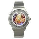 Space Abstraction Background Digital Computer Graphic Stainless Steel Watch Front