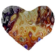 Space Abstraction Background Digital Computer Graphic Large 19  Premium Flano Heart Shape Cushions by Simbadda