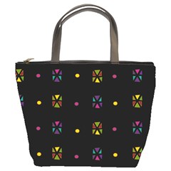 Abstract A Colorful Modern Illustration Black Background Bucket Bags by Simbadda